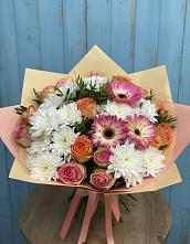 Букет цветов из:  Розы, Герберы и Хризантемы в Эртиле