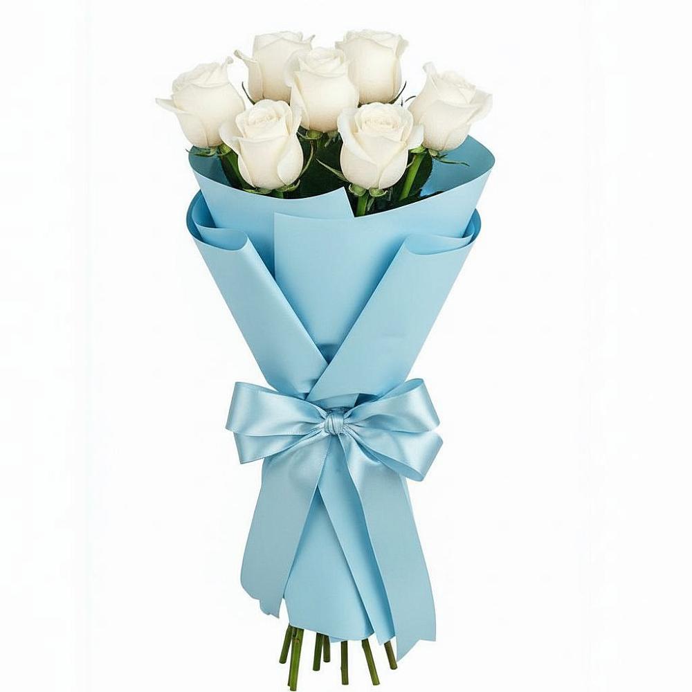 Букет 7 белых роз Проуд в Эртиле