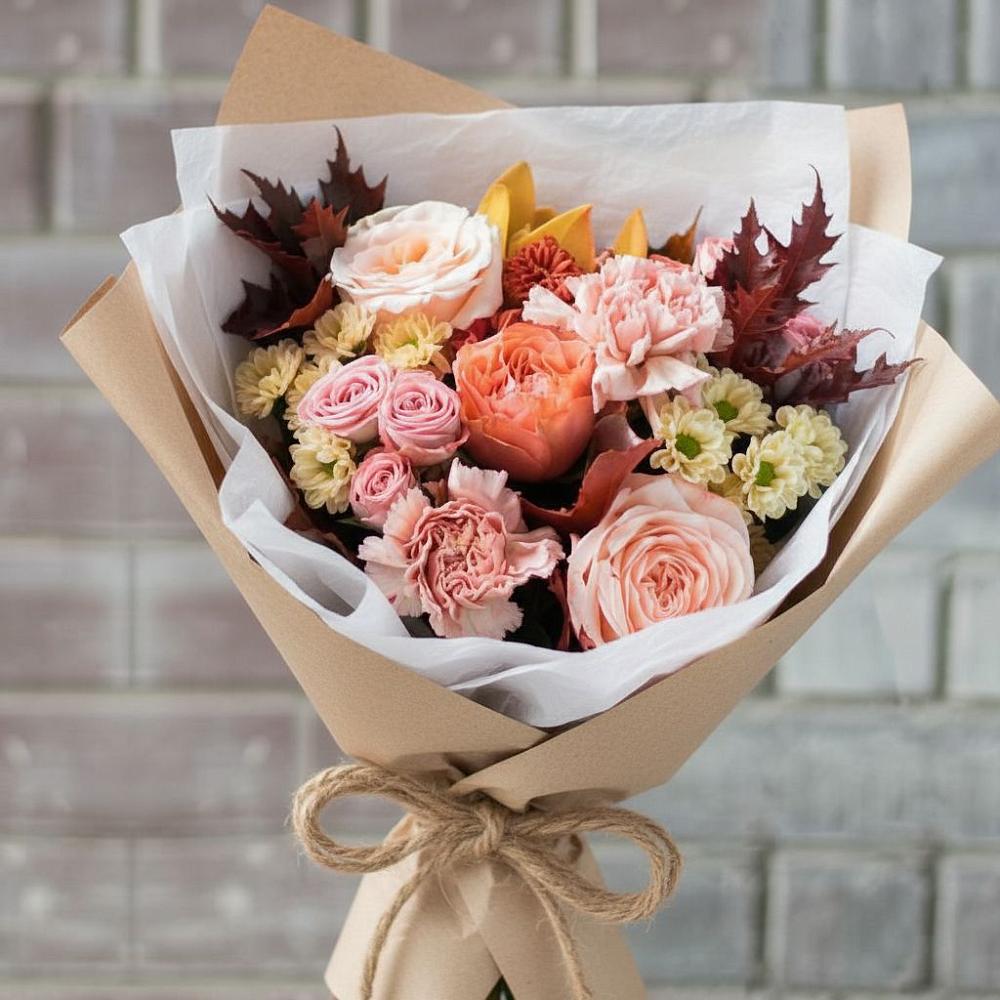 Букет цветов из: Гвоздики, Хризантемы и Розы в Эртиле