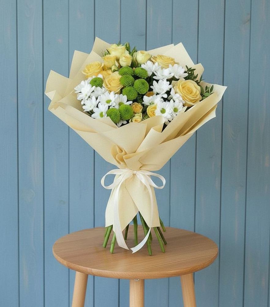 Букет цветов из: Хризантемы и Розы в Эртиле