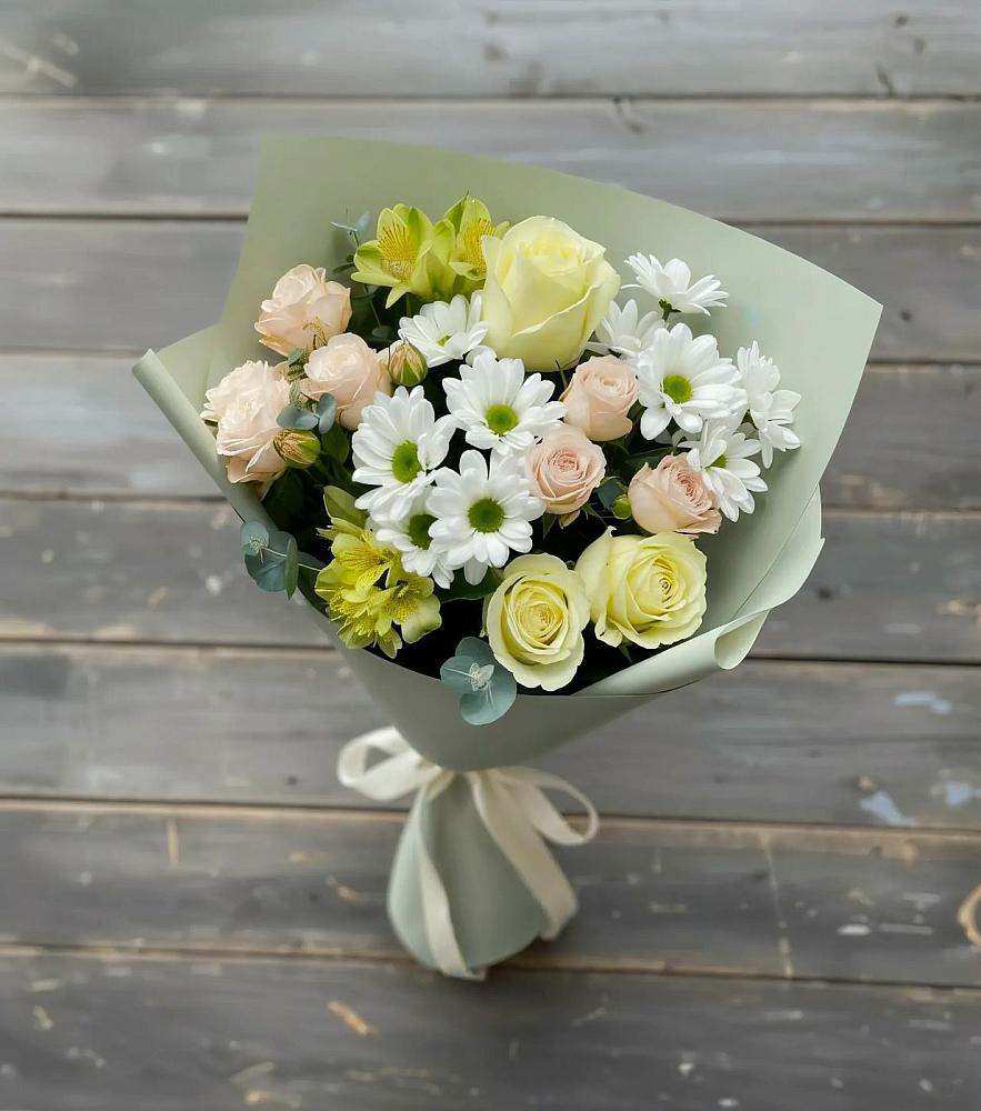 Букет цветов из: Альстромерии, Розы и Хризантемы в Эртиле