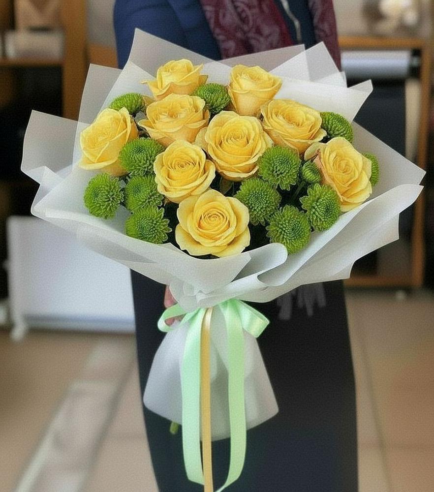 Букет цветов из: Хризантемы и Розы в Эртиле