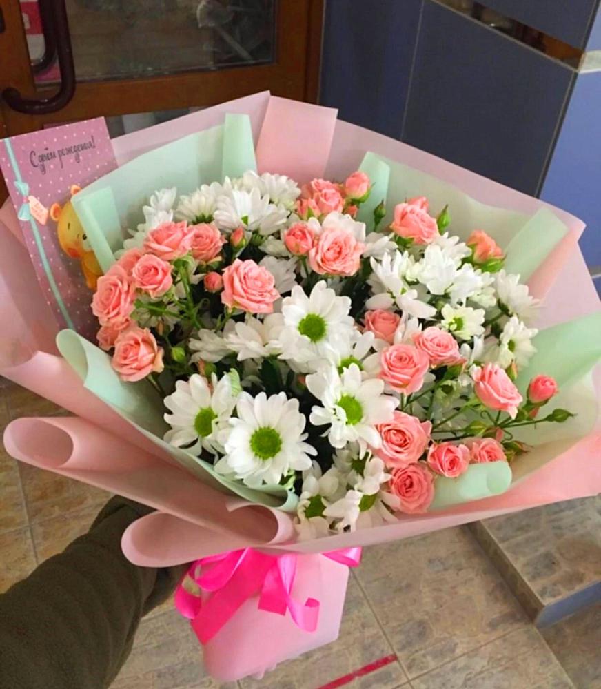 Букет цветов из: Розы и Хризантемы в Эртиле