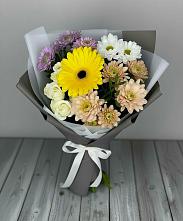 Букет цветов из:  Розы, Герберы и Хризантемы #REPLACE_PRED# Эртиле