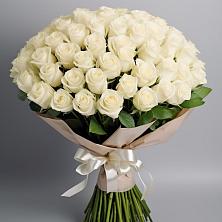Букет 101 беля роза Белоснежка в Эртиле