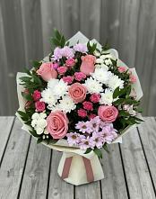 Букет цветов из:  Альстромерии, Гвоздики, Розы и Хризантемы в Эртиле