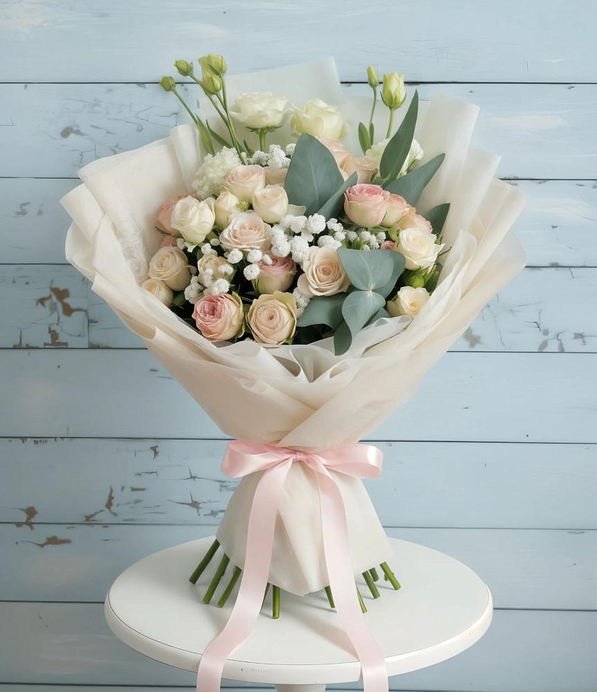 Букет цветов из: Розы и Лизиантусы в Эртиле