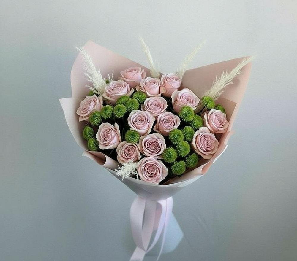 Букет цветов из: Розы и Хризантемы в Эртиле