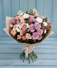 Букет цветов из:  Хризантемы, Розы и Альстромерии в Эртиле