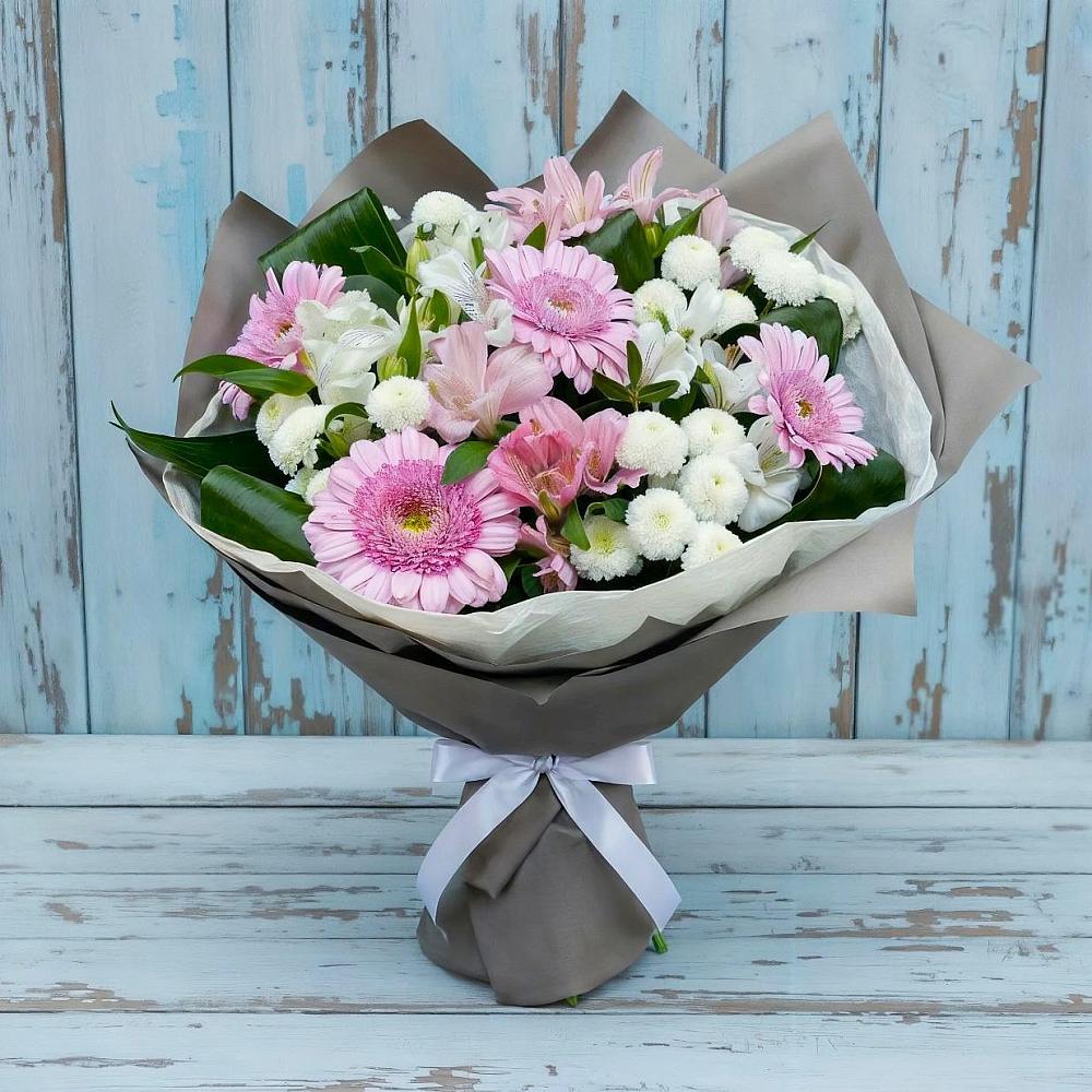 Букет цветов из: Герберы, Альстромерии и Хризантемы в Эртиле
