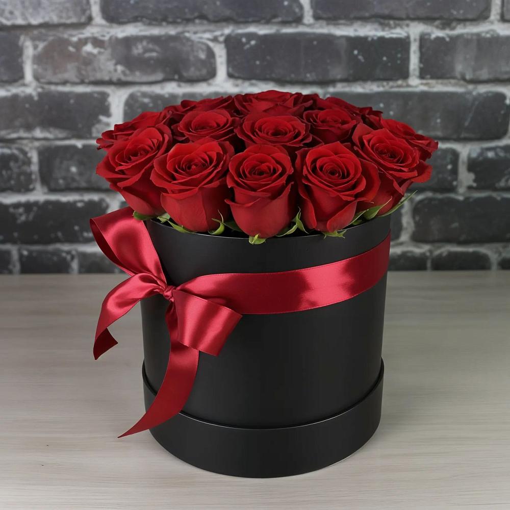 Цветочная композиция из Розы в шляпной коробке в Эртиле