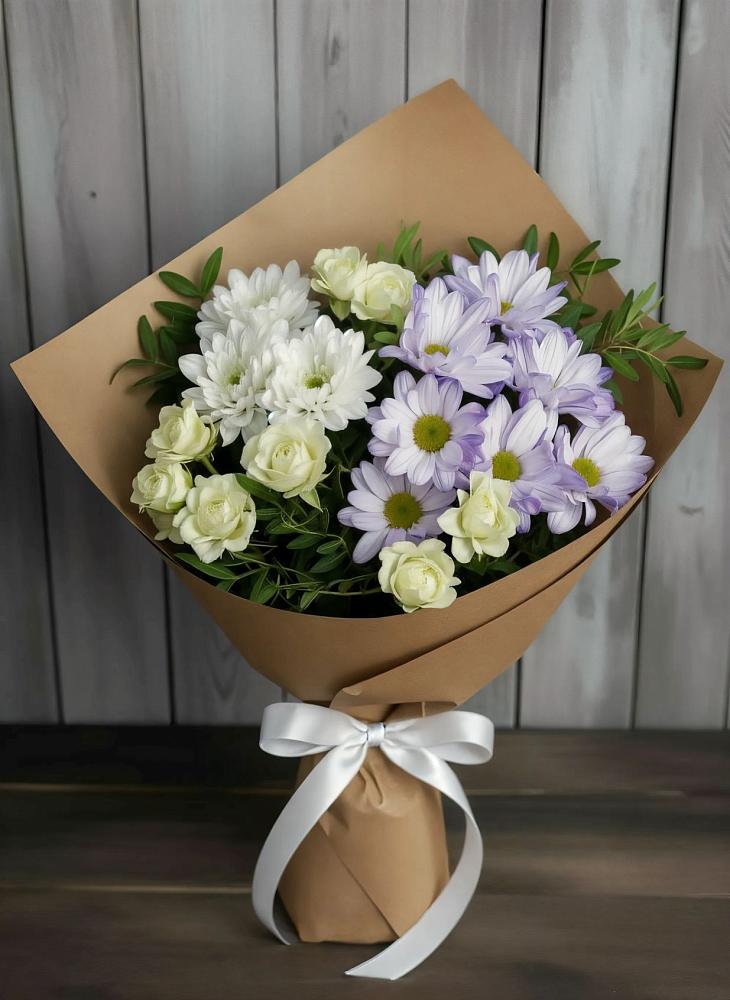 Букет цветов из: Хризантемы и Розы в Эртиле
