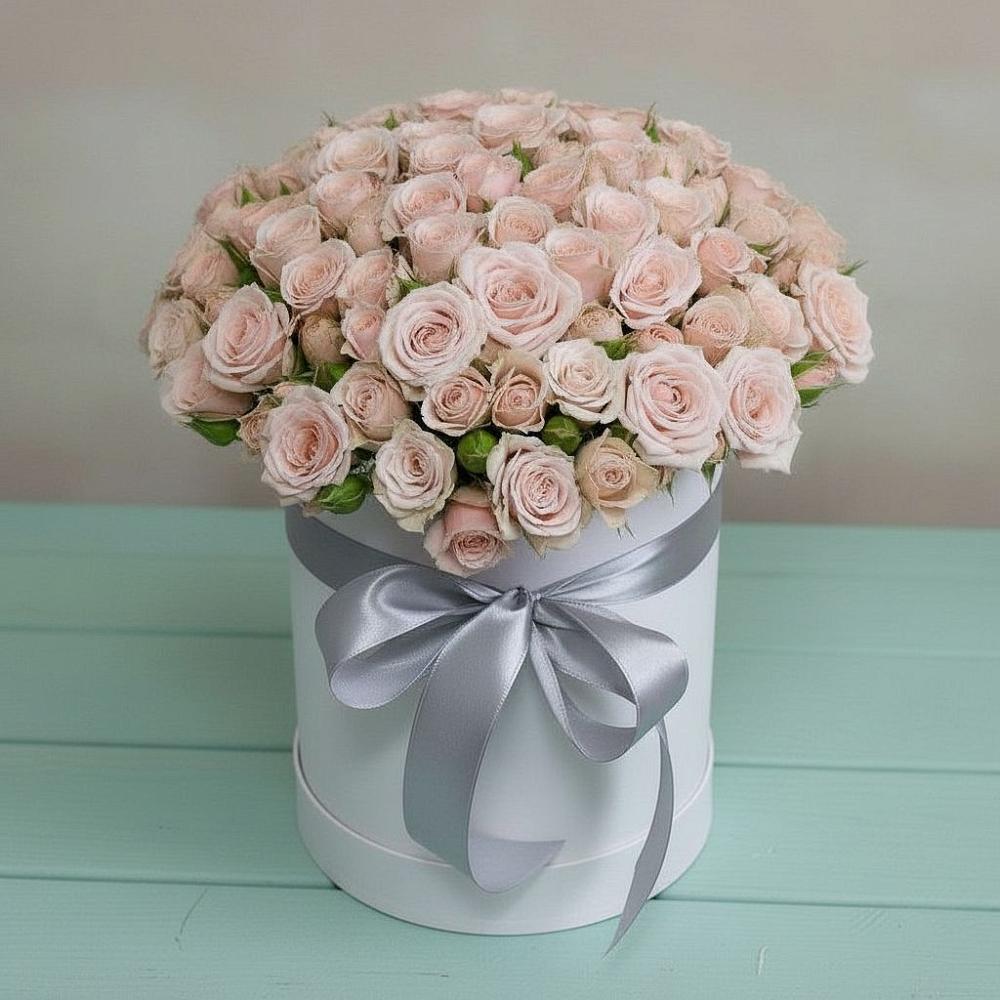 Цветочная композиция из Розы в шляпной коробке в Эртиле